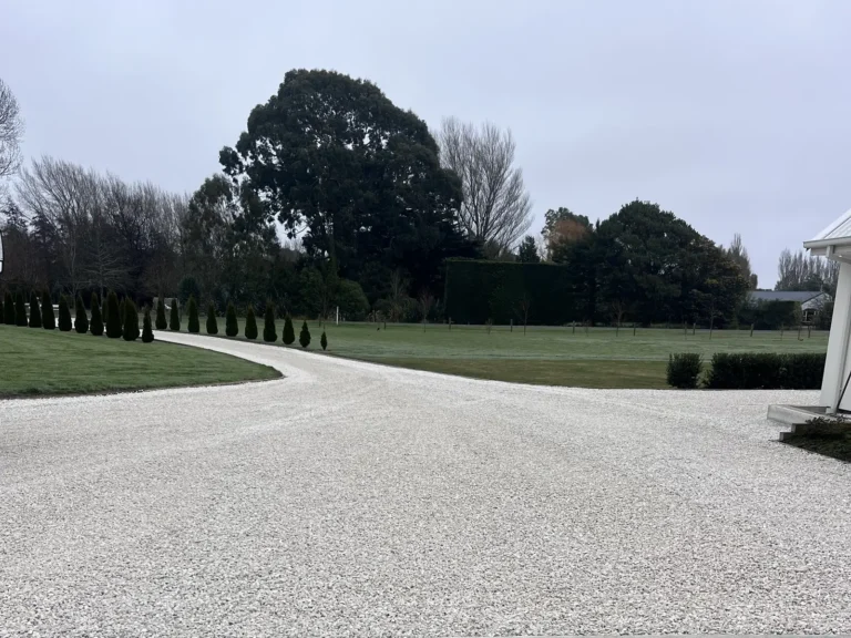 Finished chip driveway entrance on a Canterbury lifestyle property